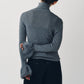 frill high neck knit/gray