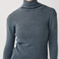 frill high neck knit/gray