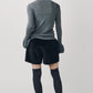 pony-like short pants/darkbrown