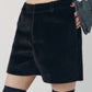 pony-like short pants/darkbrown