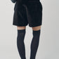 pony-like short pants/darkbrown