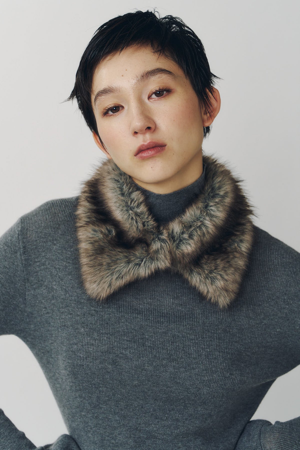 fur collar/3color