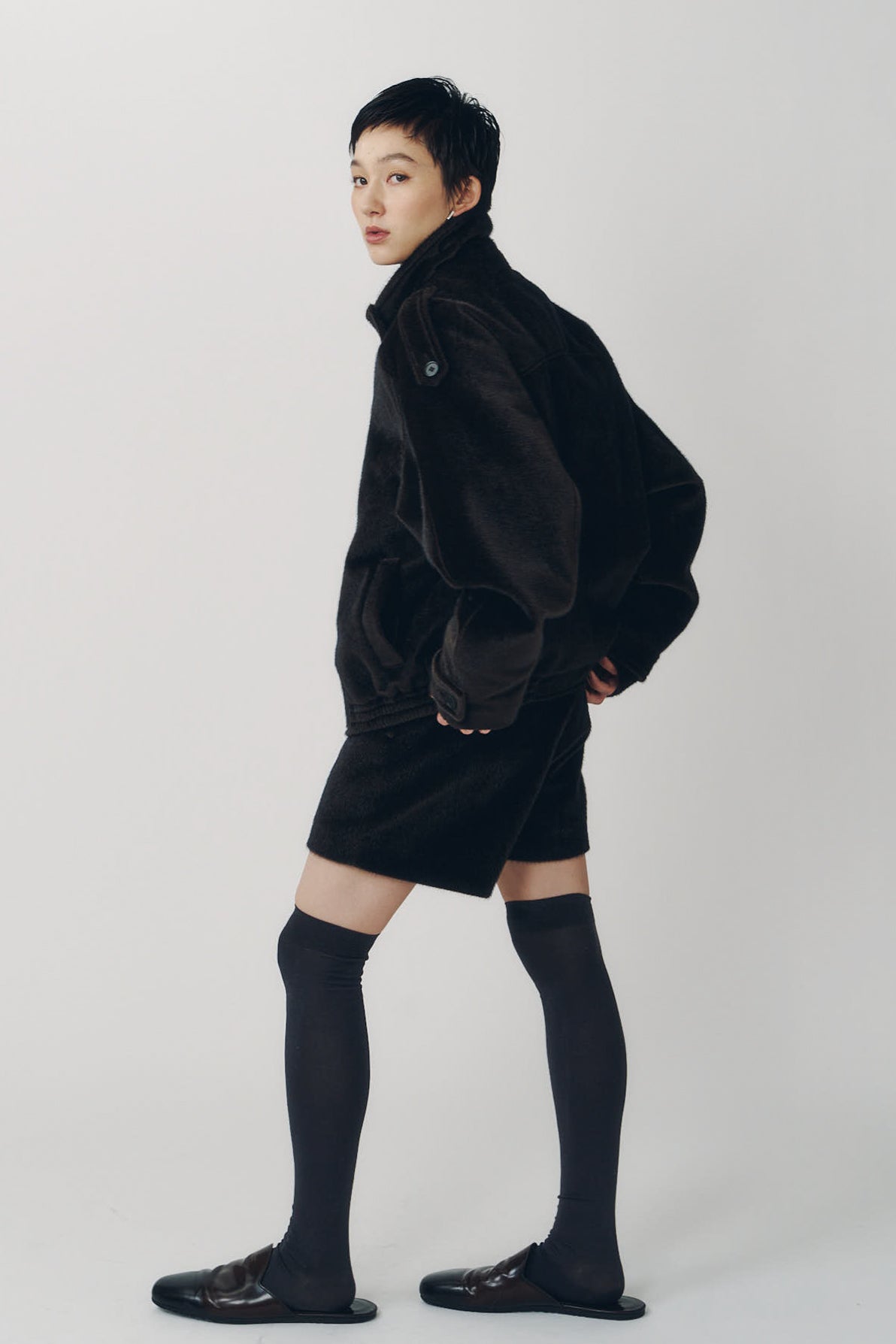 pony-like blouson(unisex)/darkbrown