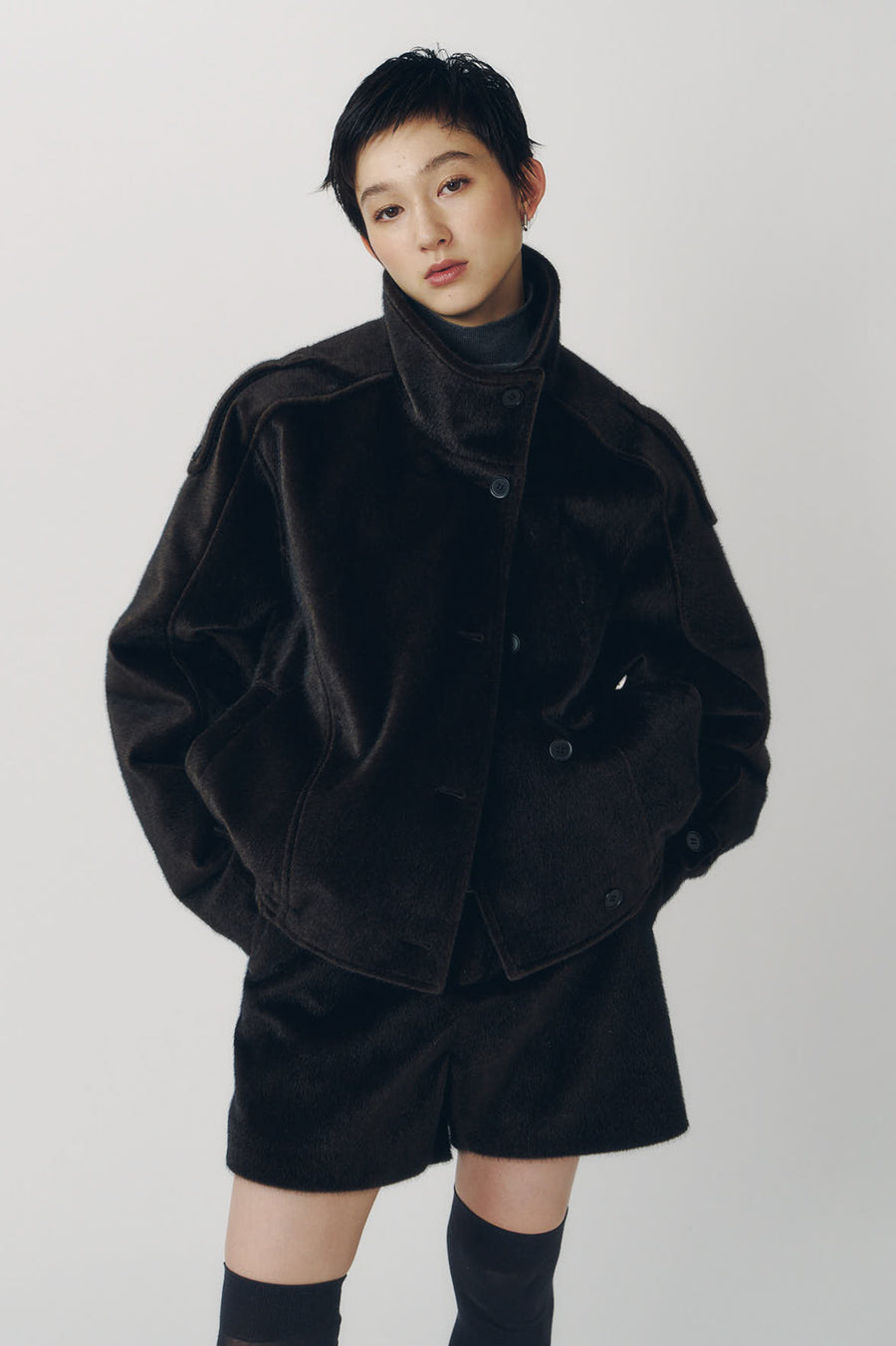 pony-like blouson(unisex)/darkbrown
