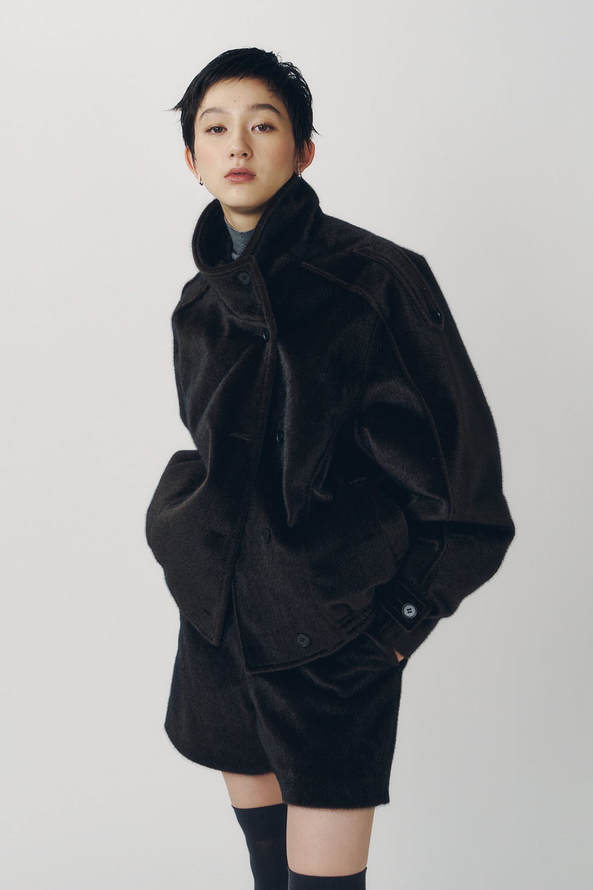 pony-like blouson(unisex)/darkbrown
