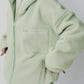 curved zip boa hoodie(unisex)/mint