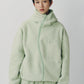 curved zip boa hoodie(unisex)/mint