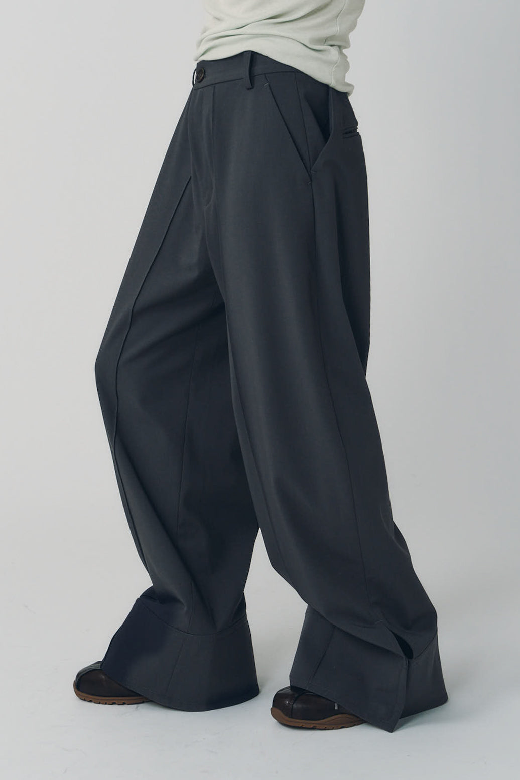 double hem trousers(unisex)/gray