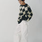 argyle knit(unisex)/brown