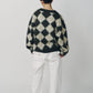 argyle knit(unisex)/brown