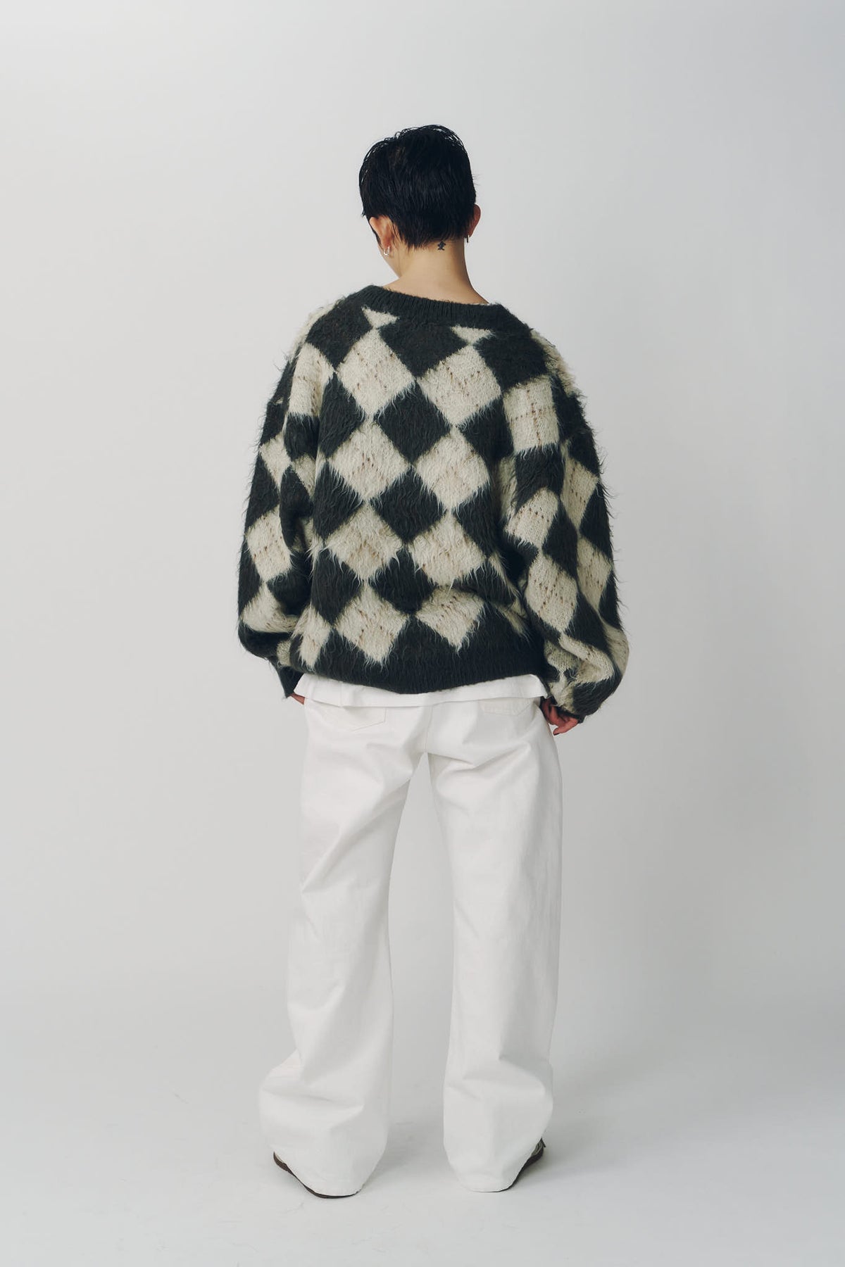 argyle knit(unisex)/brown