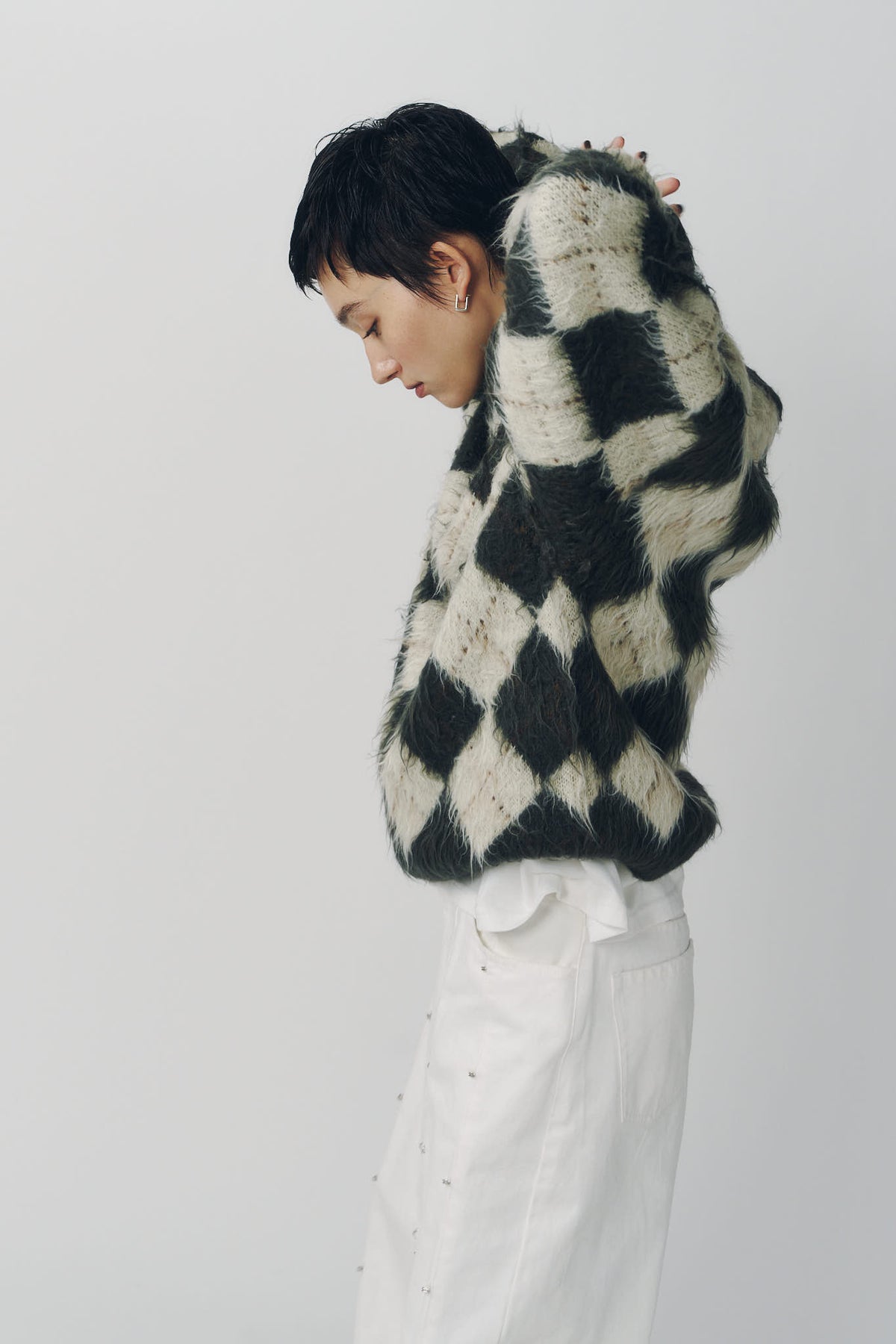argyle knit(unisex)/brown