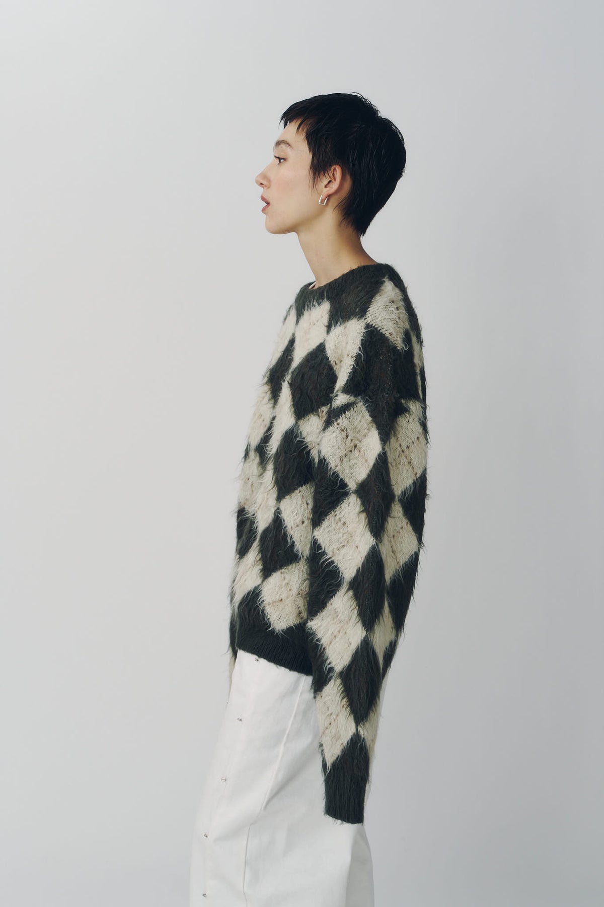 argyle knit(unisex)/brown