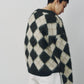 argyle knit(unisex)/brown