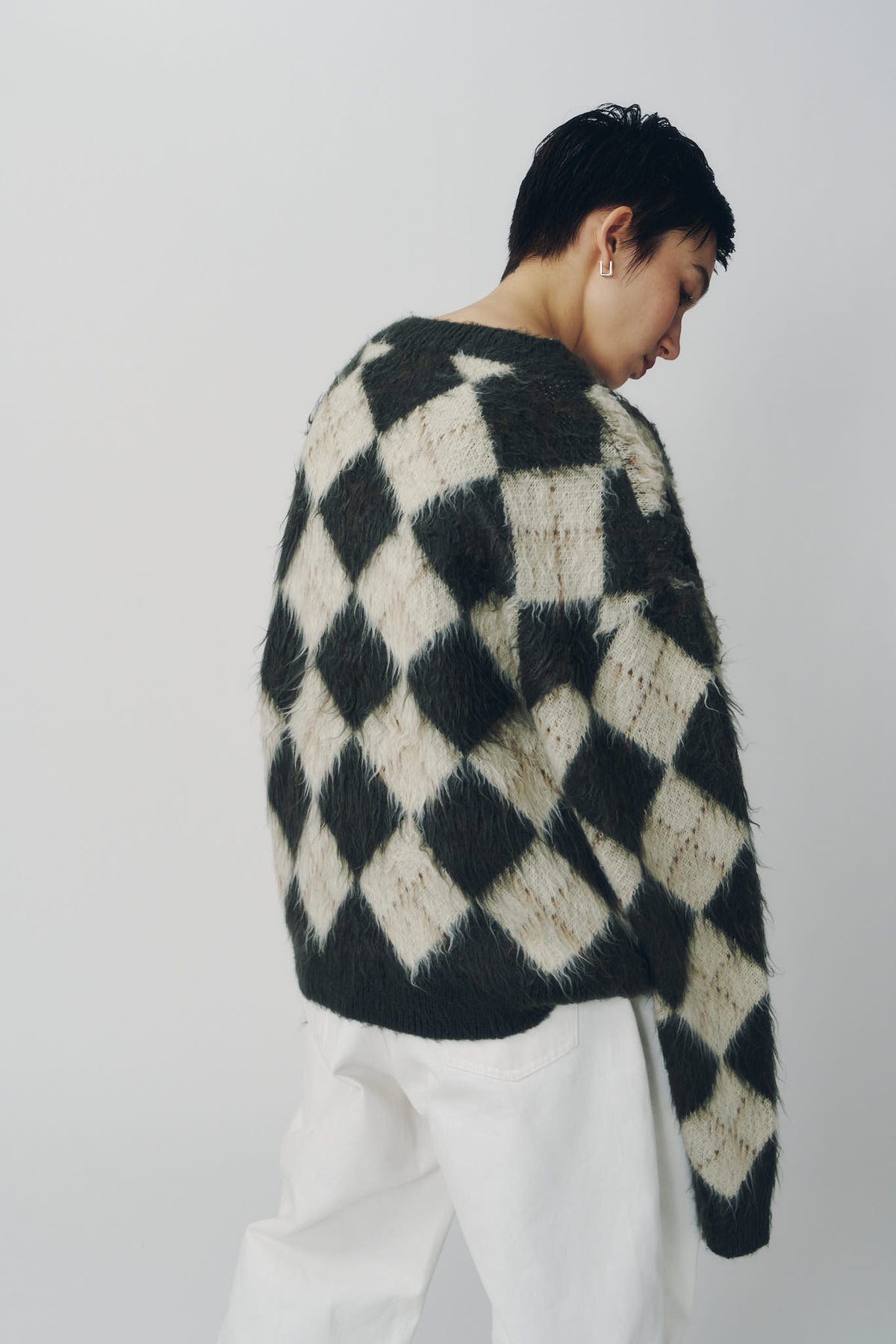 argyle knit(unisex)/brown