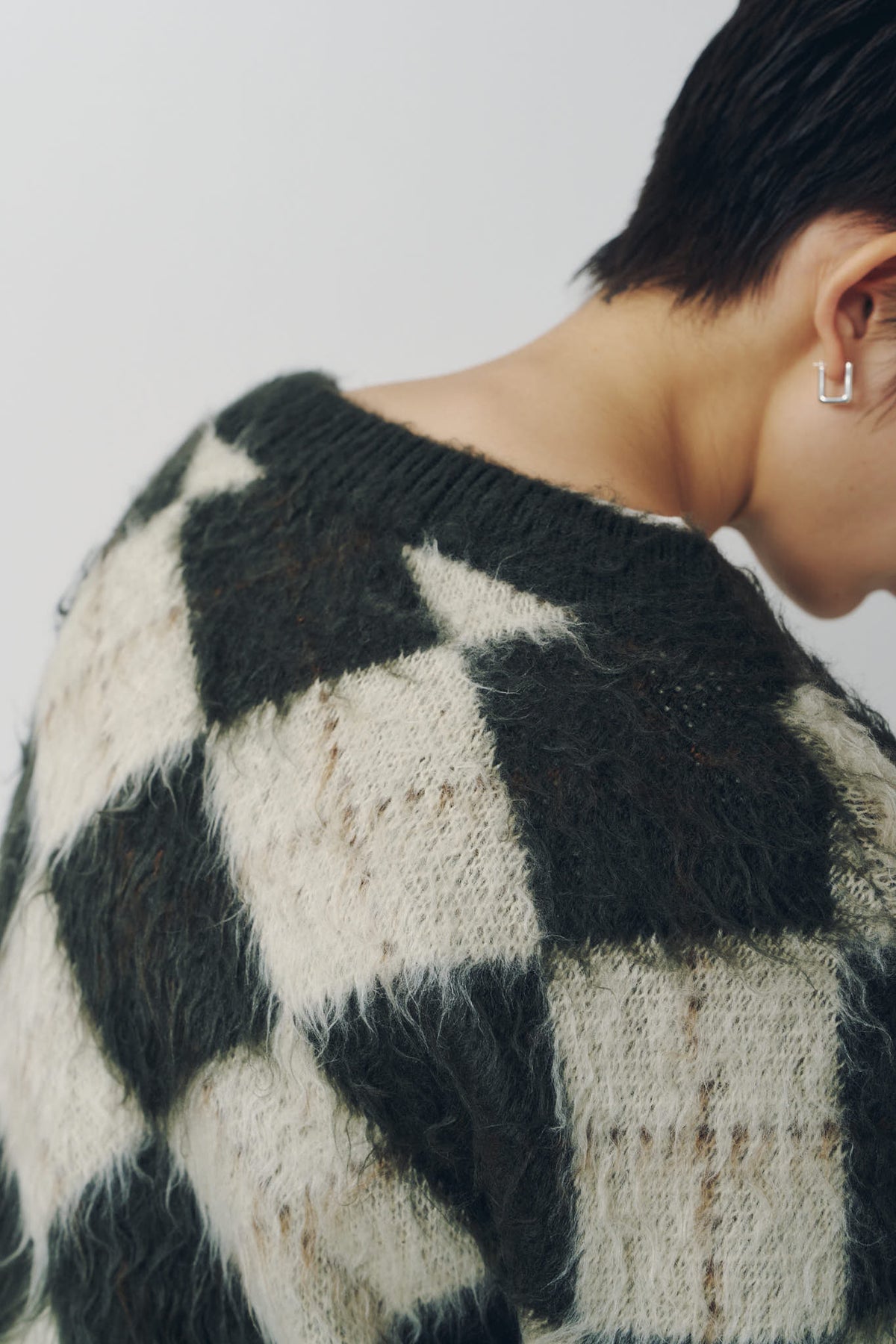 argyle knit(unisex)/brown