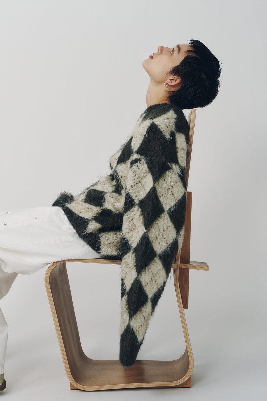 argyle knit(unisex)/brown