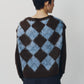 argyle knit vest/brown