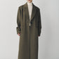 single-breasted long coat/beige