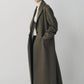 single-breasted long coat/beige