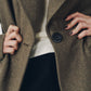 single-breasted long coat/beige