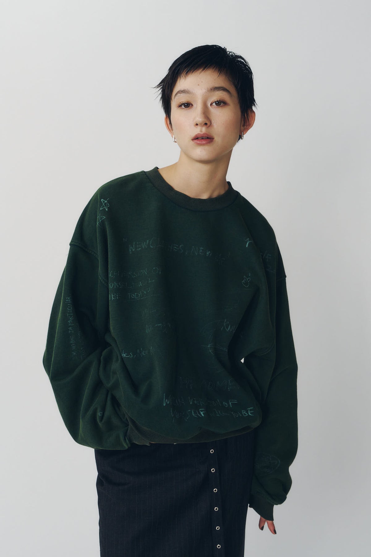 message sweatshirt(unisex)/green