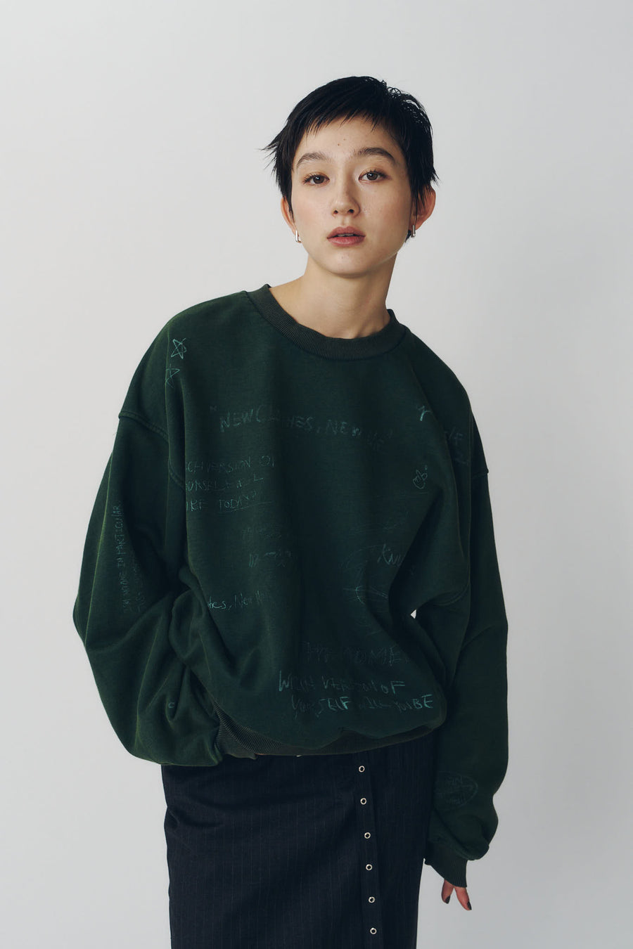 message sweatshirt(unisex)/green