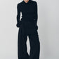 double hem trousers(unisex)/black