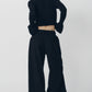 double hem trousers(unisex)/black