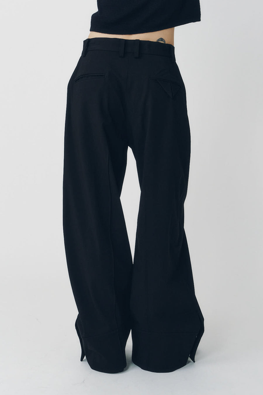 double hem trousers(unisex)/black