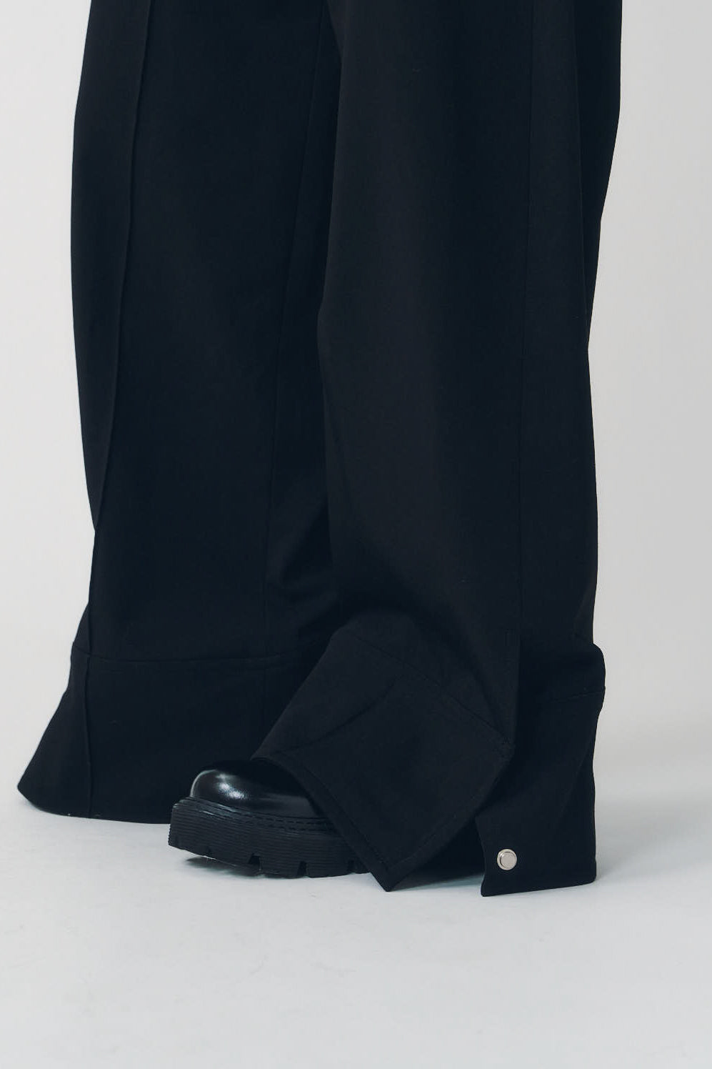 double hem trousers(unisex)/black
