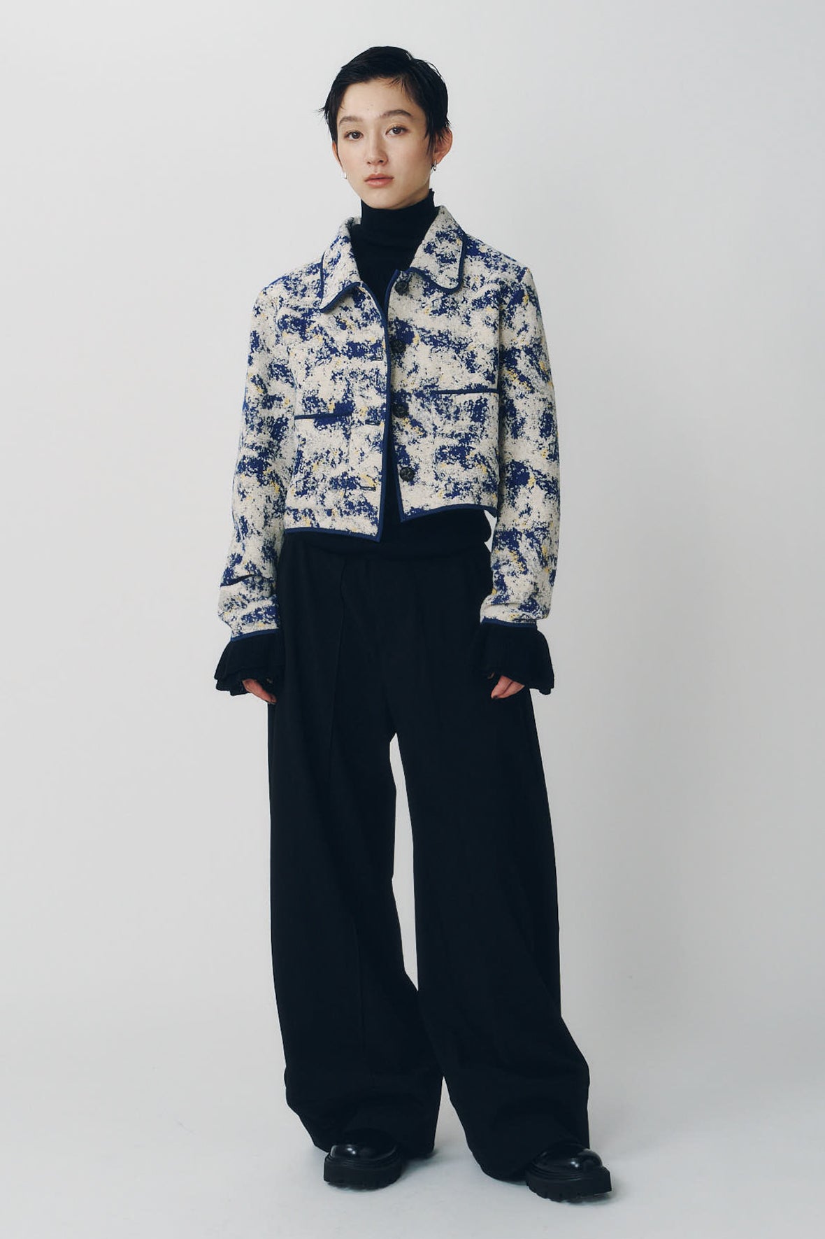cropped gobelin shirt/blue