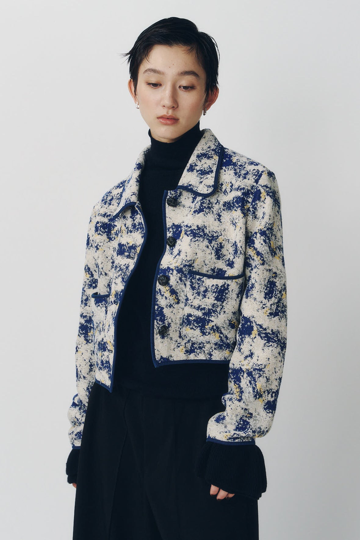 cropped gobelin shirt/blue