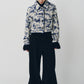 cropped gobelin shirt/blue
