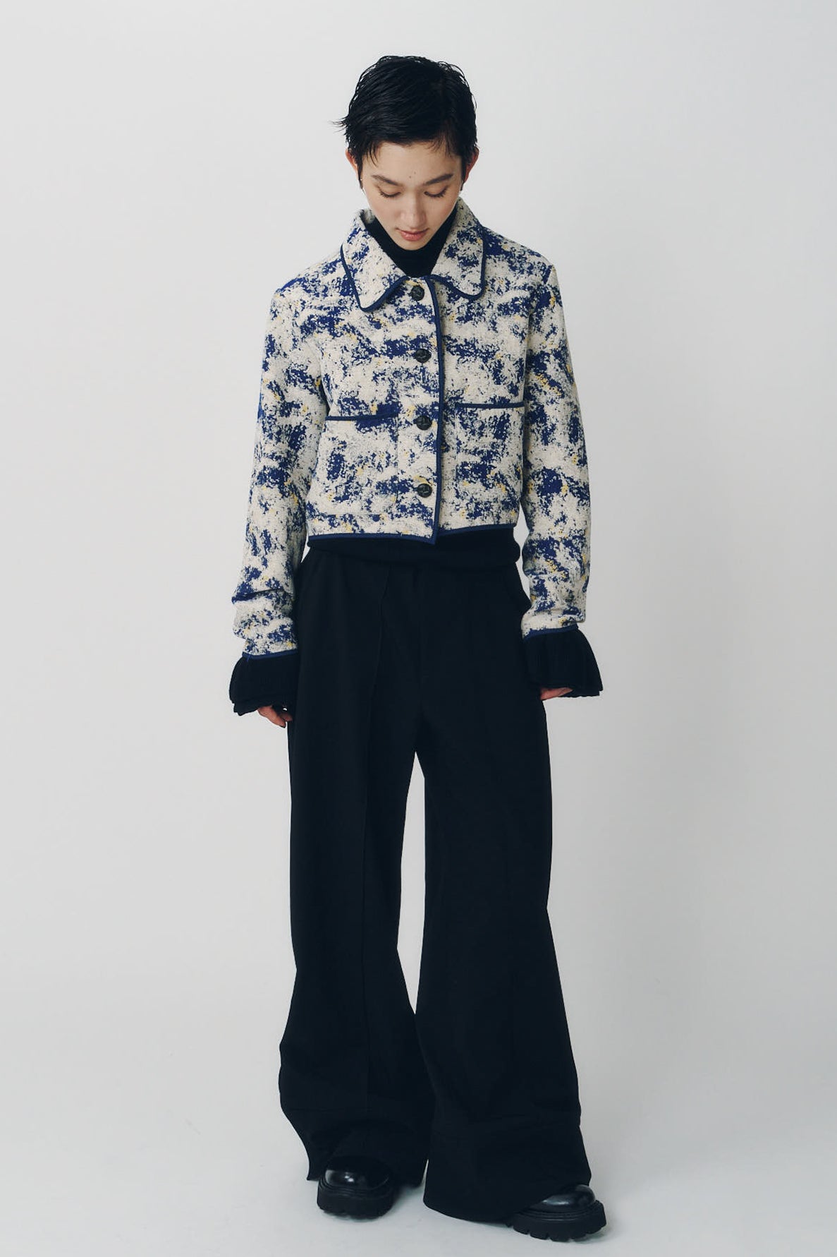 cropped gobelin shirt/blue