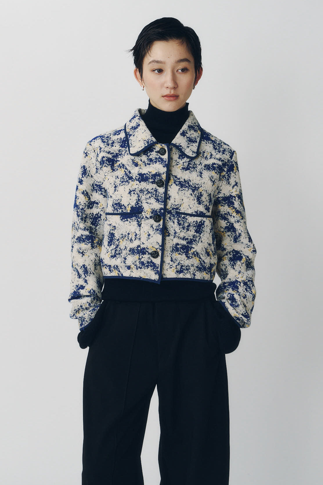 cropped gobelin shirt/blue
