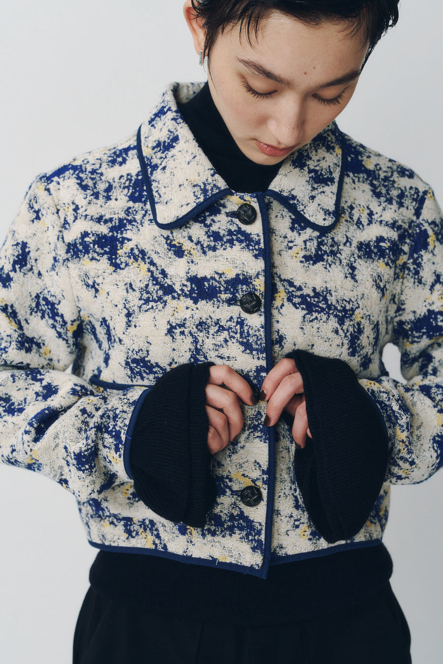 cropped gobelin shirt/blue