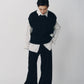 argyle knit vest/black