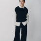 argyle knit vest/black