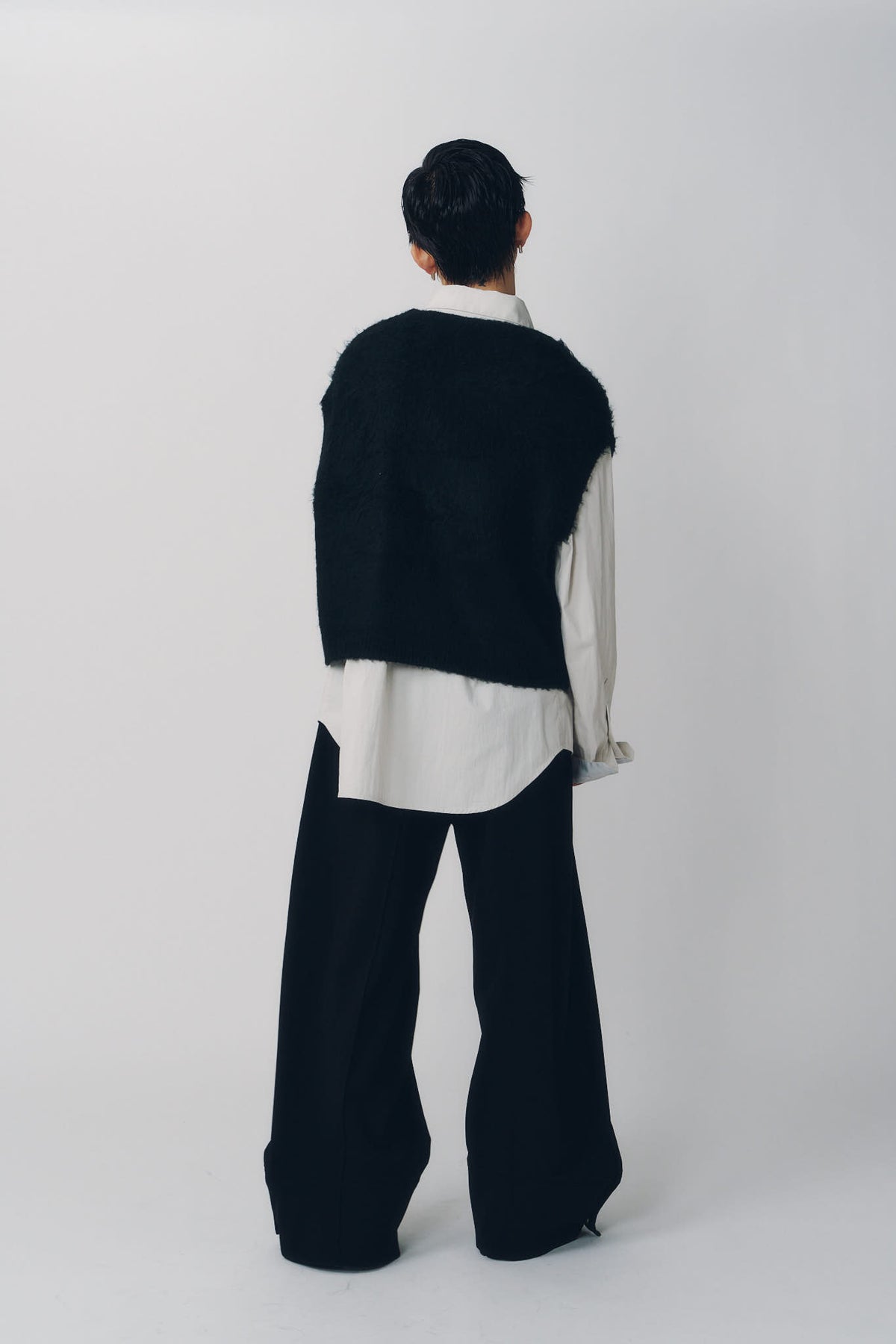 argyle knit vest/black