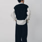 argyle knit vest/black