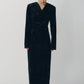 2way draped velour dress/black