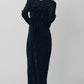 2way draped velour dress/black