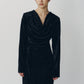2way draped velour dress/black