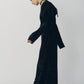 2way draped velour dress/black