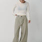 double hem trousers(unisex)/sandbeige