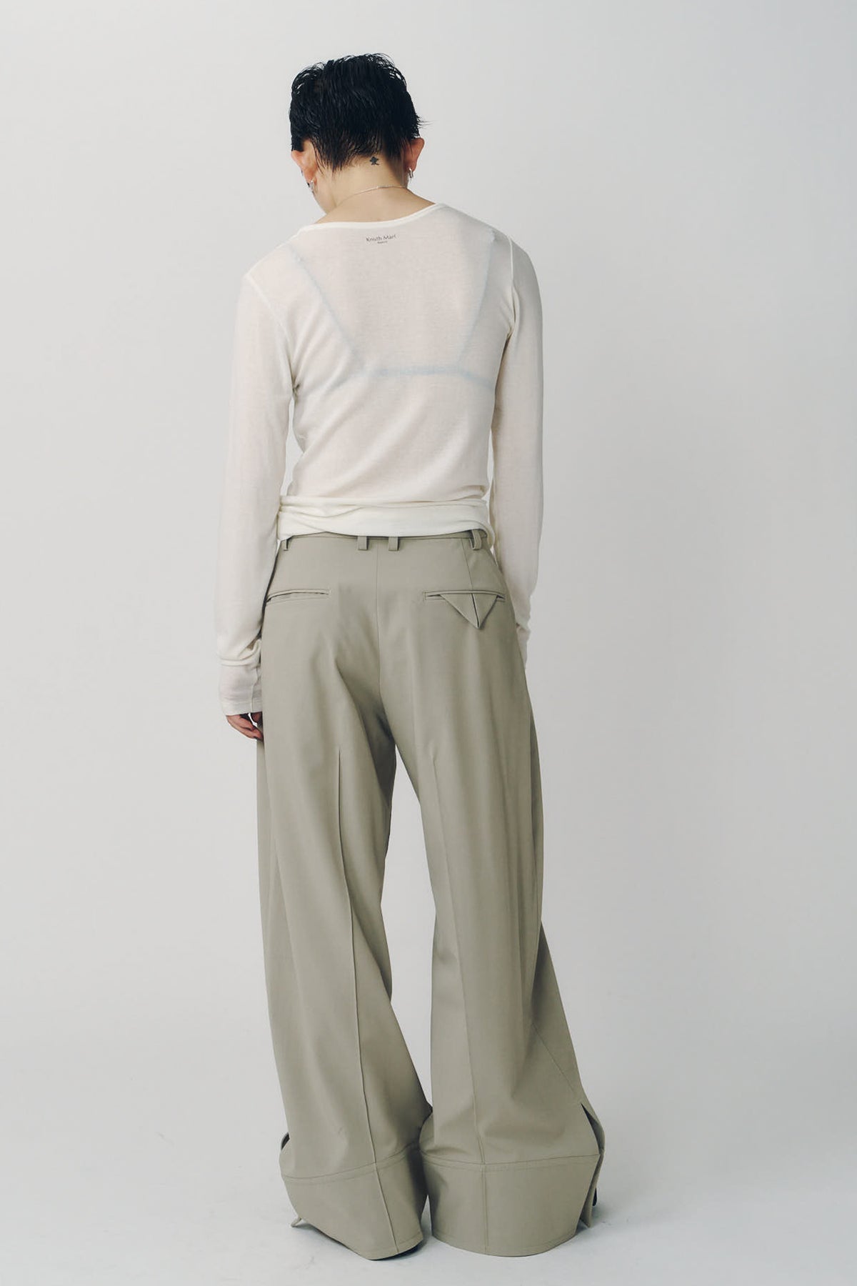 double hem trousers(unisex)/sandbeige