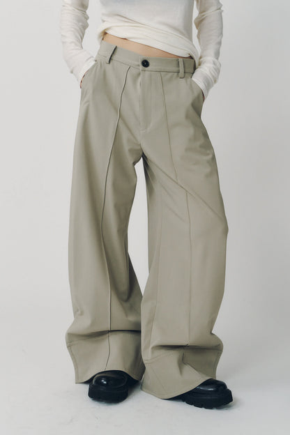 double hem trousers(unisex)/sandbeige