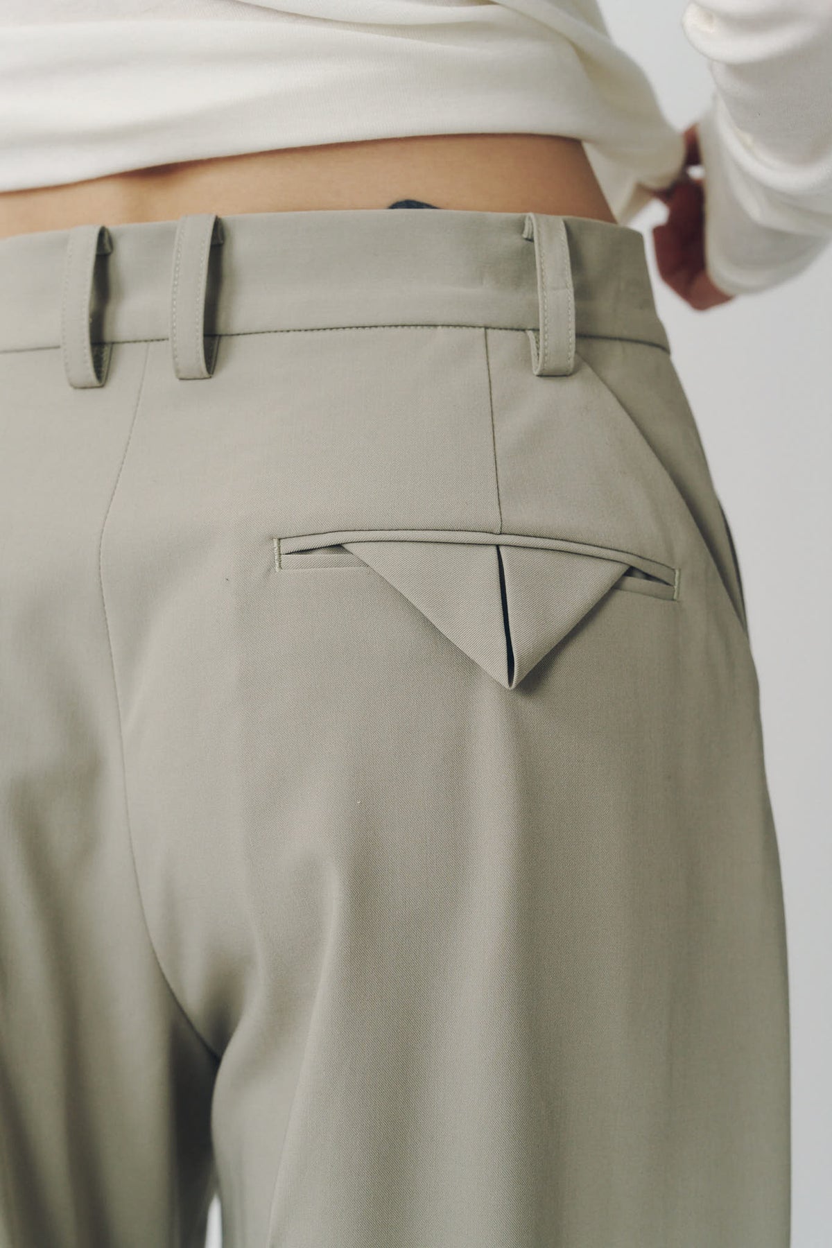 double hem trousers(unisex)/sandbeige