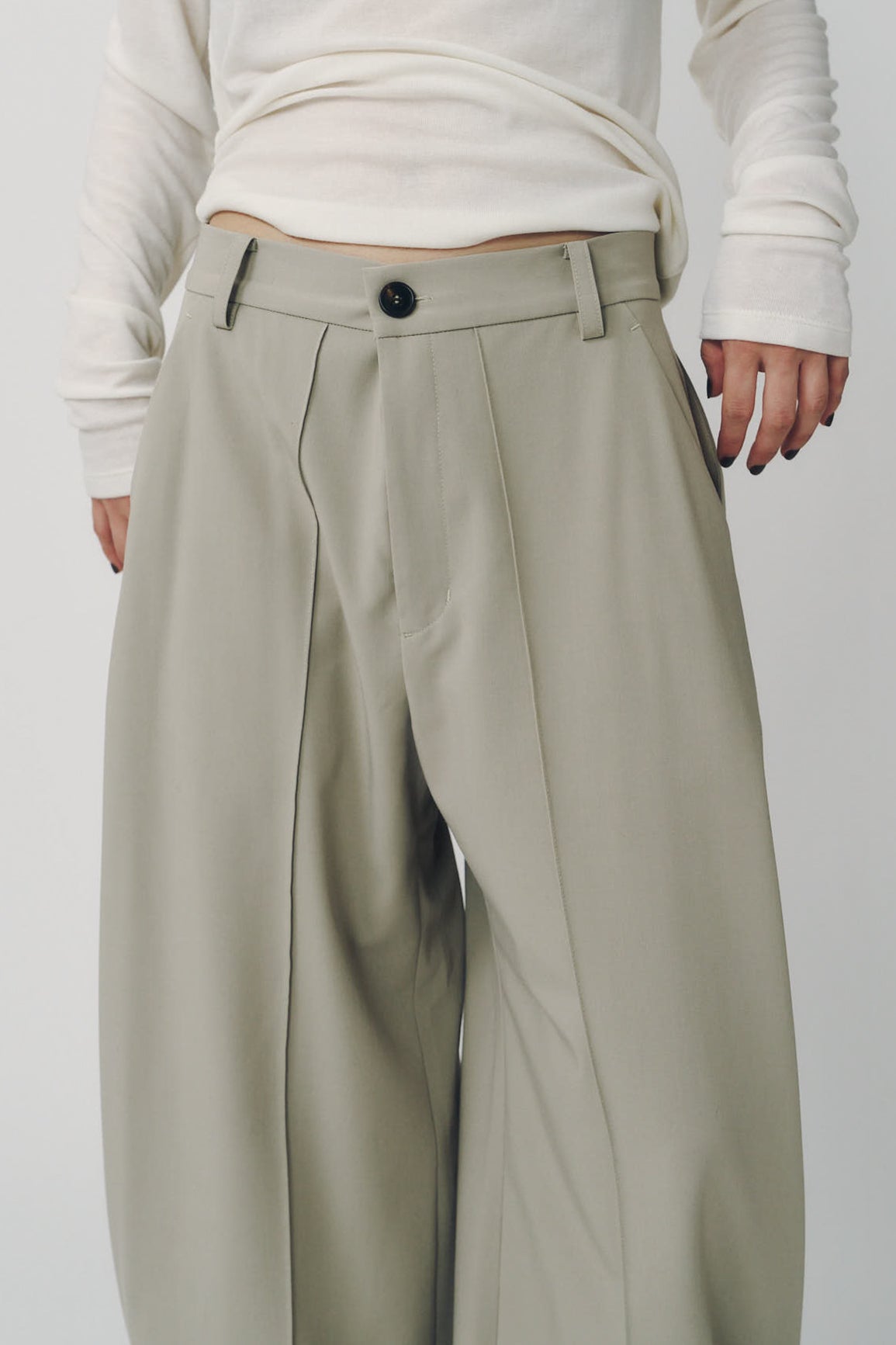 double hem trousers(unisex)/sandbeige